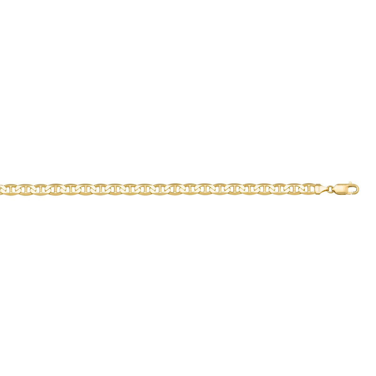 AANC04B-Y, Gold Flat Anchor Anklet, 3.0 mm Yellow Gold