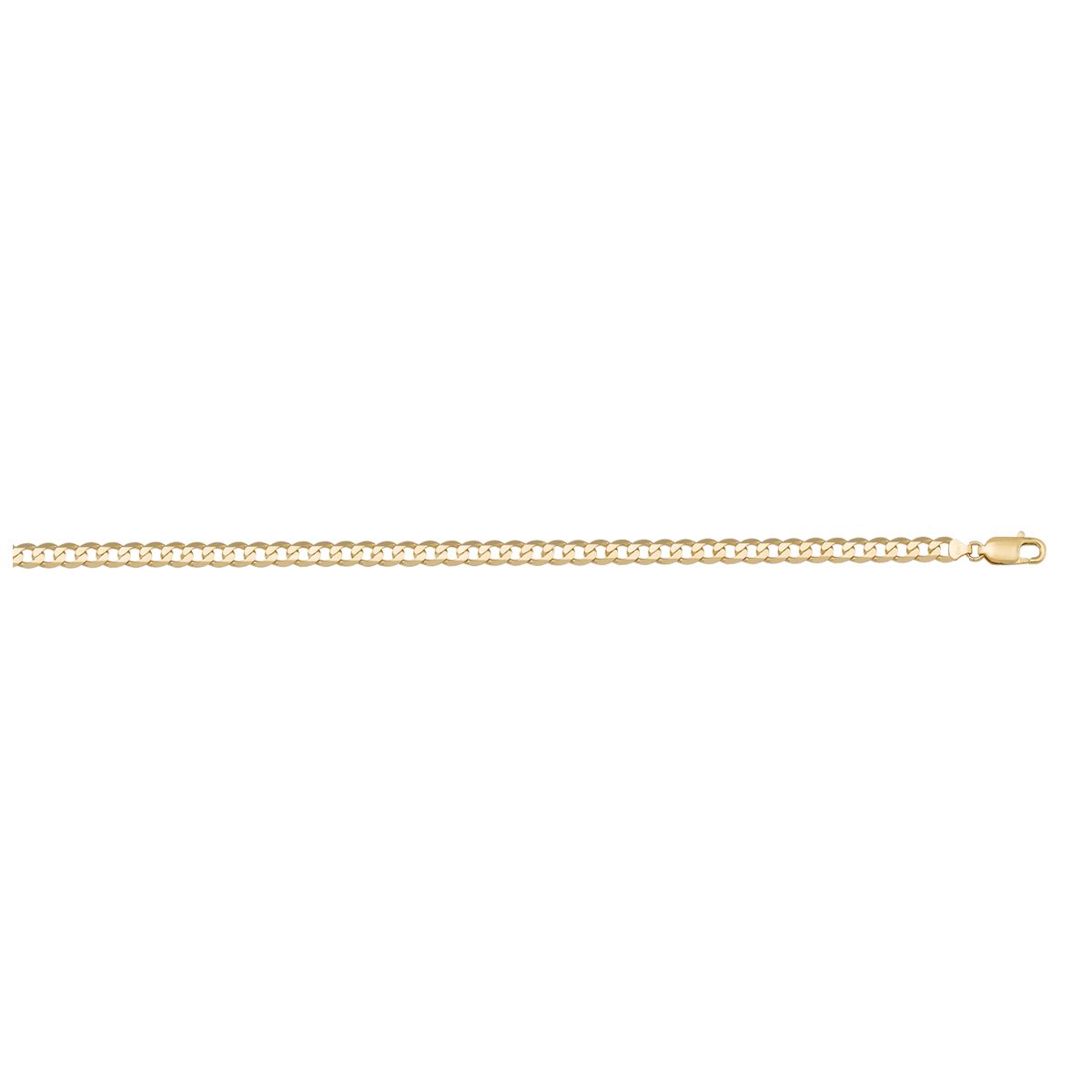 ACRB04, Gold Anklet, Open Curb, Yellow or White Gold