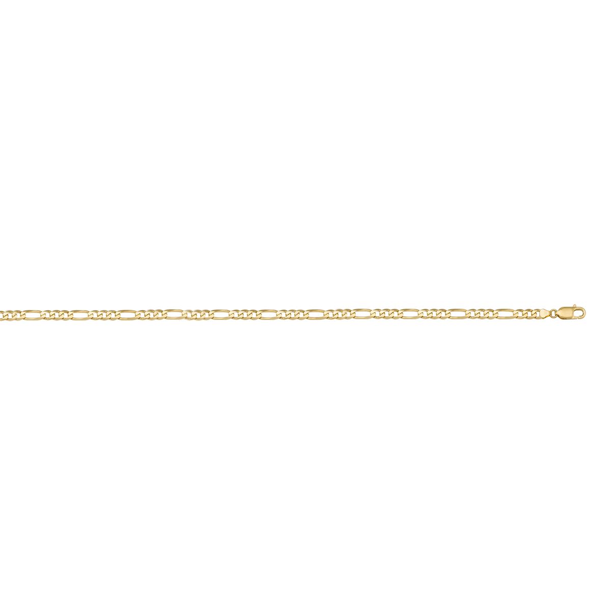 AFIG01,  Gold Anklet, Figaro, Yellow or White Gold