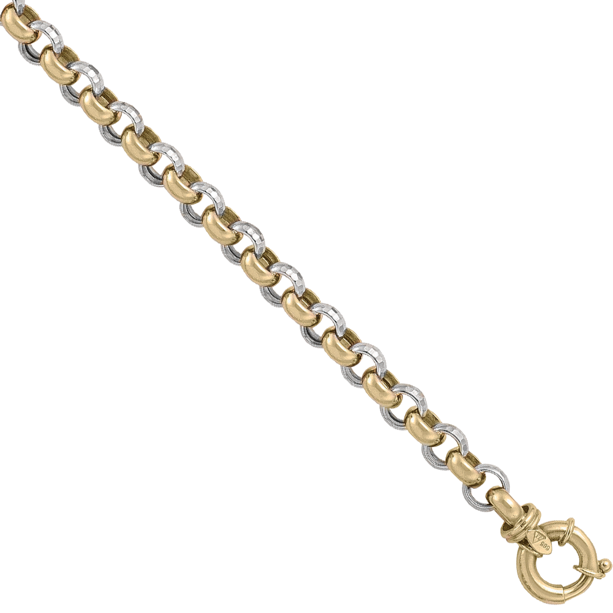 B0405, Gold Bracelet, Hollow Rolo, Two Tone Option