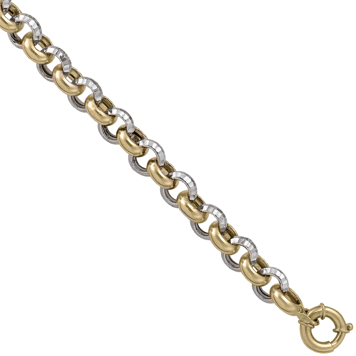 B0405, Gold Bracelet, Hollow Rolo, Two Tone Option