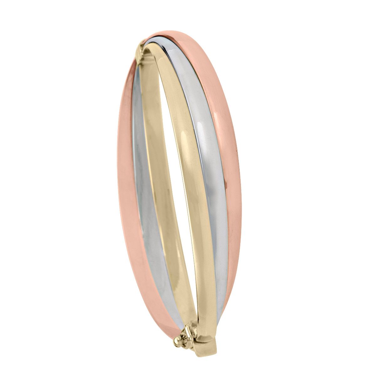 BBG0305, Gold Bangle, Hinged, Fancy, Tri-Colour or Yellow Gold