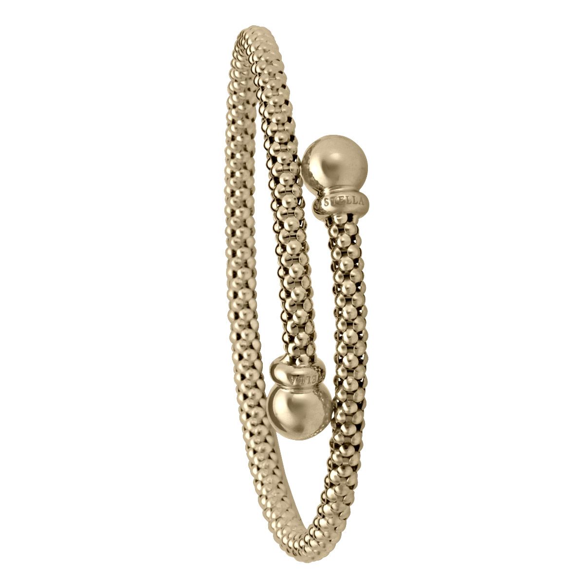 BBG0401, Gold Bangle, Bypass, Yellow, White or Two Tone Gold
