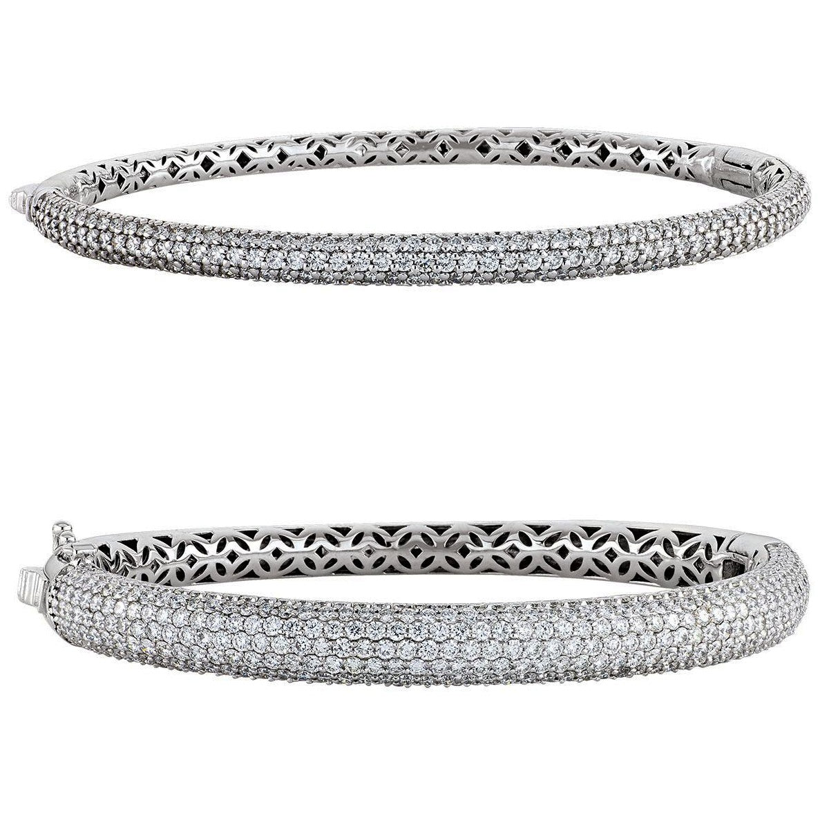 BBGD0103, Gold Bangle, Hinged, Diamond, Multi Row