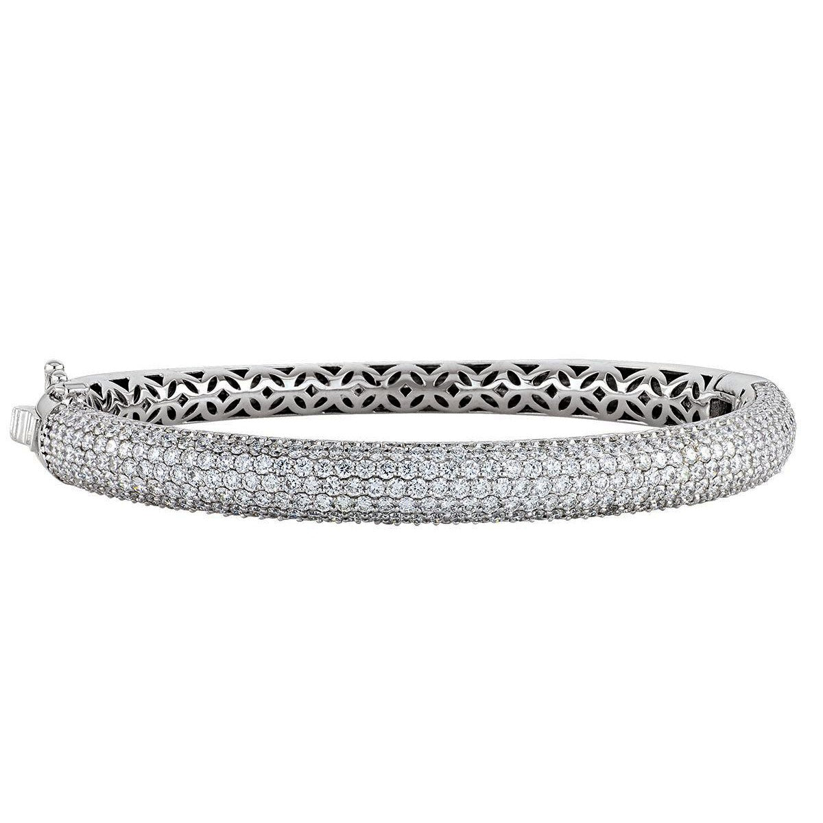 BBGD0103, Gold Bangle, Hinged, Diamond, Multi Row