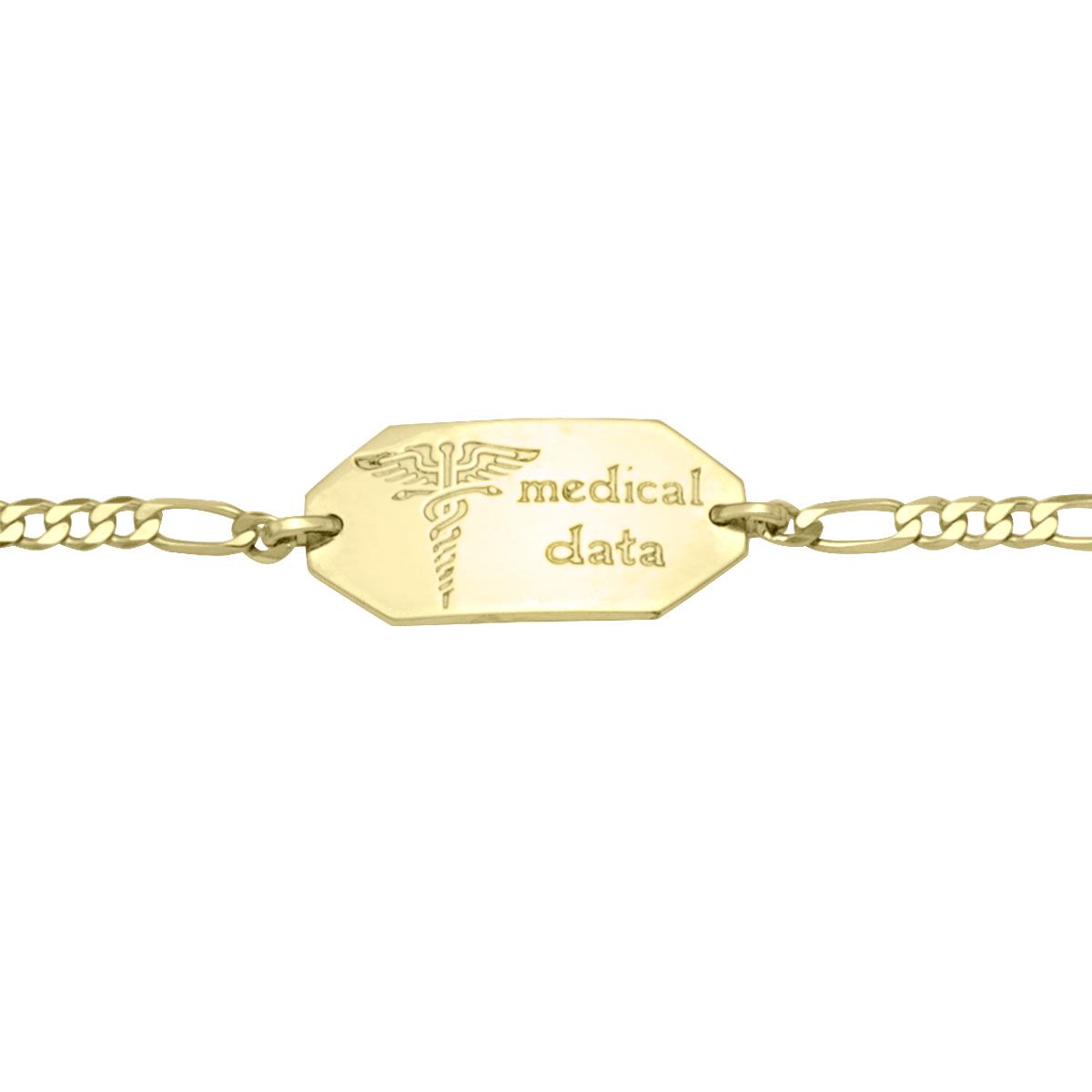 BM0102, Gold Bracelet, Medical ID, Yellow or White Gold, Engravable