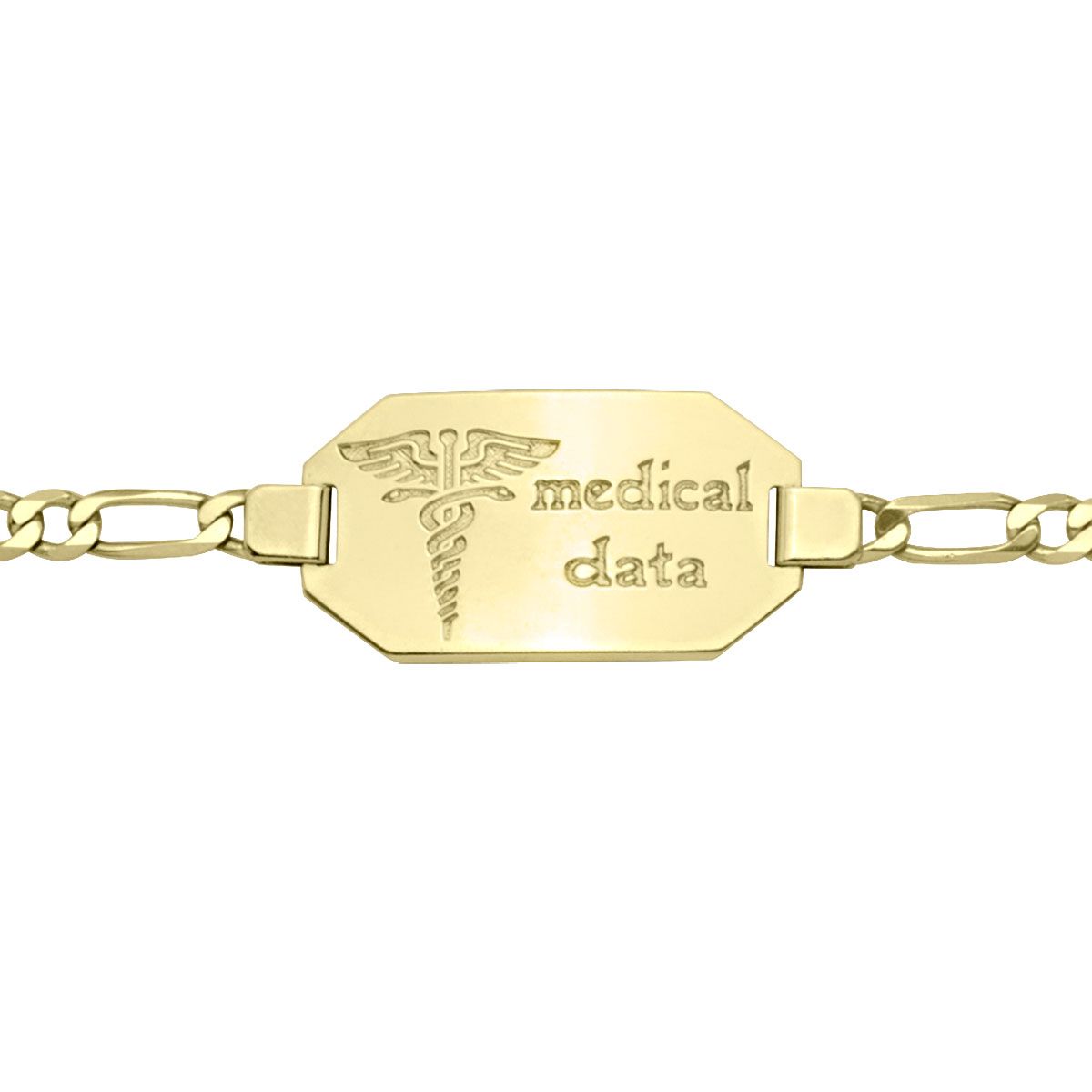 BM0102, Gold Bracelet, Medical ID, Yellow or White Gold, Engravable
