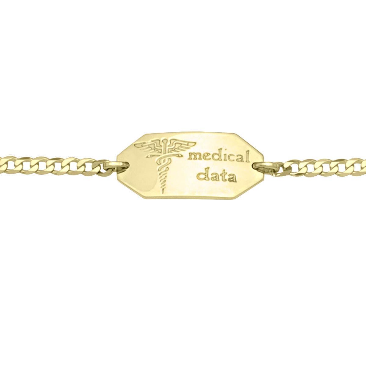 BM0103, Gold Bracelet, Medical ID, Yellow Gold, Engravable