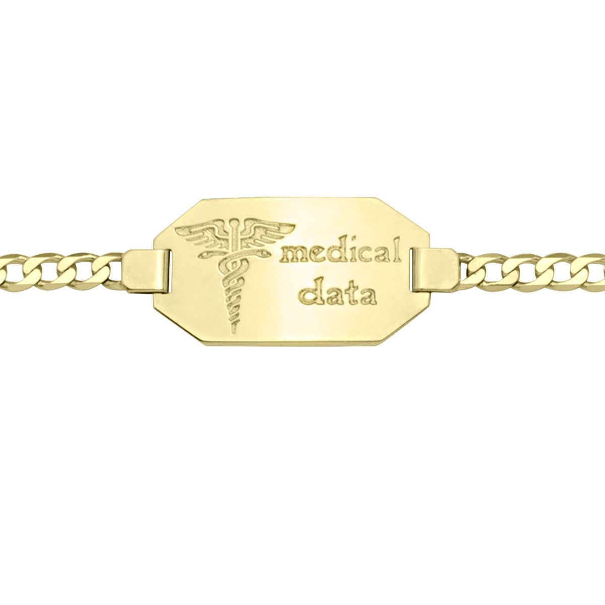 BM0103, Gold Bracelet, Medical ID, Yellow Gold, Engravable