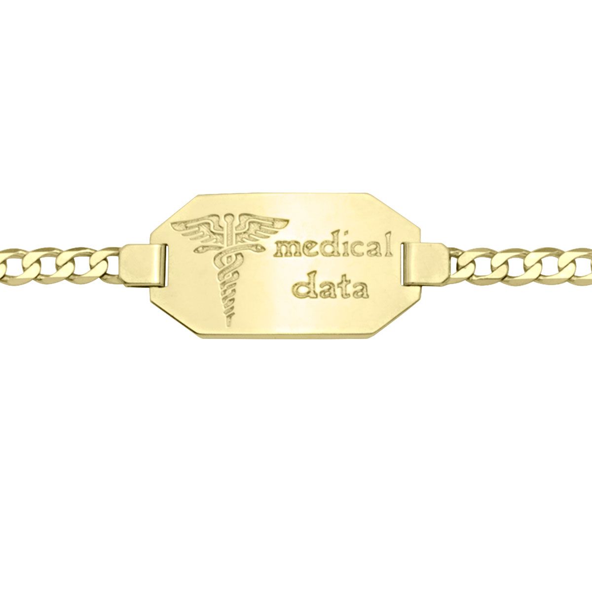 BM0103, Gold Bracelet,  Medical ID, Yellow Gold, Engravable