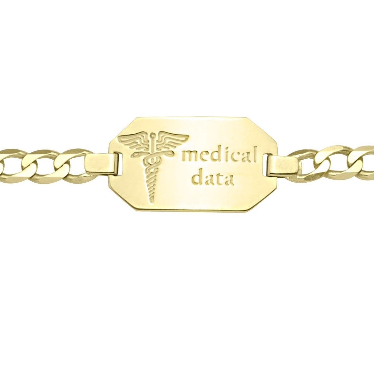 BM0103, Gold Bracelet, Medical ID, Yellow Gold, Engravable