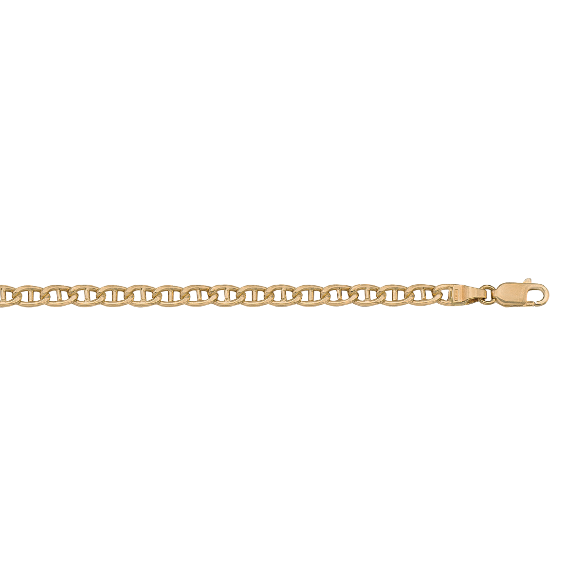 CANC02, Gold Chain, Hollow Flat Anchor, Yellow Gold