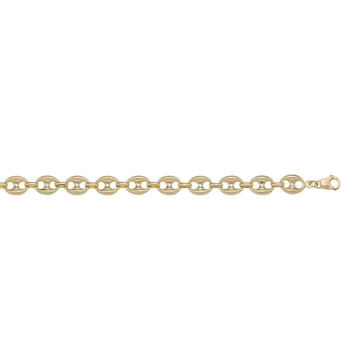 CANC03, Gold Chain, Hollow Puffed Anchor, Yellow Gold