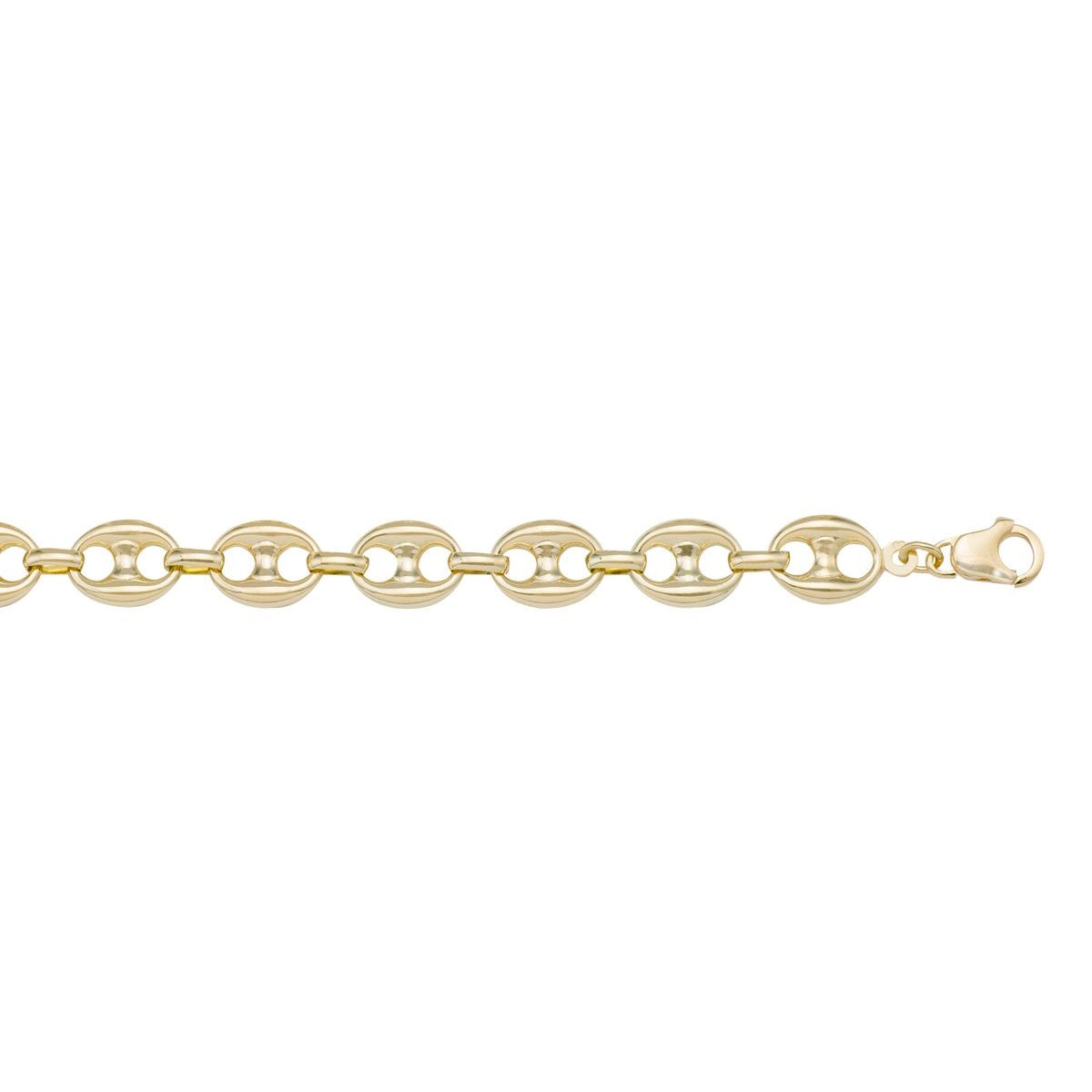 CANC03, Gold Bracelet, Hollow Puffed Anchor, Yellow Gold