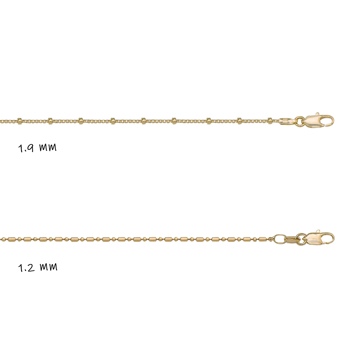 CBD02, Gold Chain, Station Bead, Yellow Gold