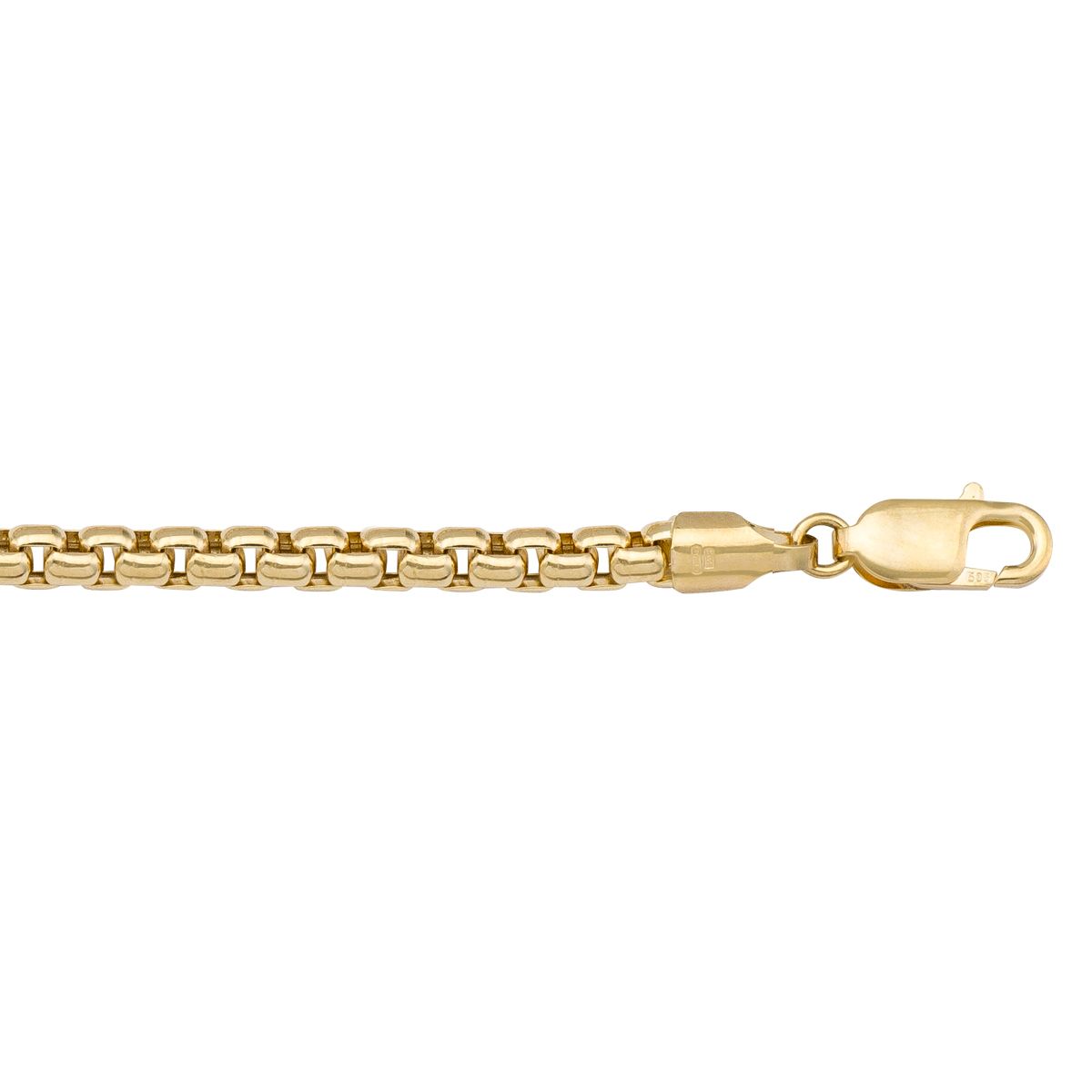 CBX02, Gold Chain, Hollow Box, Yellow Gold