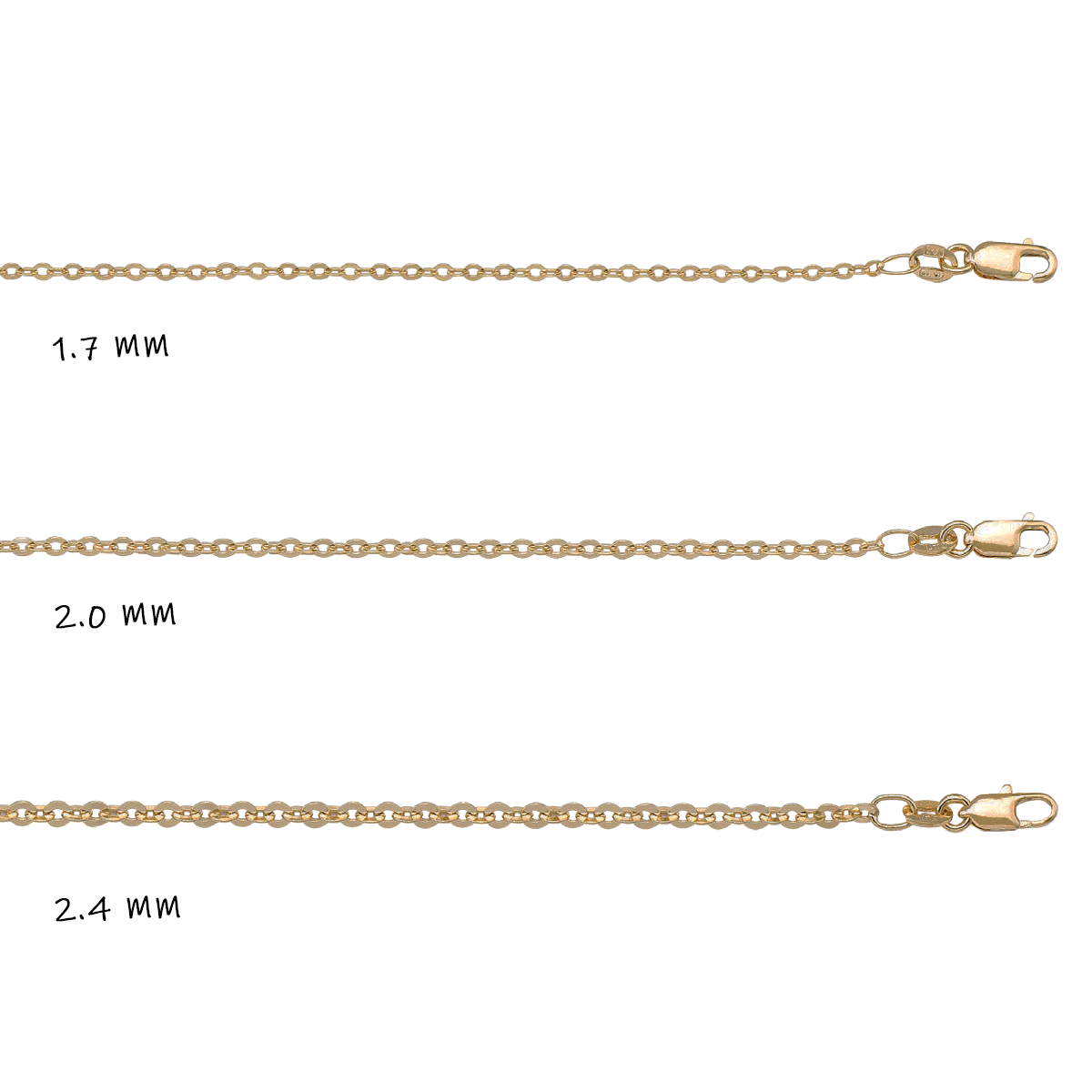 CCBL01, Gold Chain, Cable, Yellow Gold