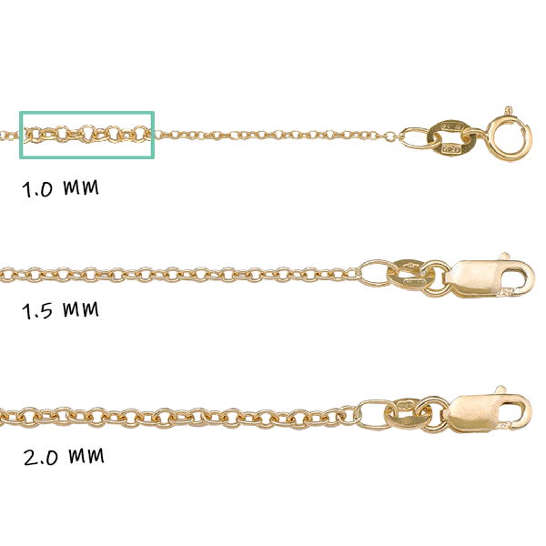 CCBL03, Gold Chain, Open Cable, Yellow Gold