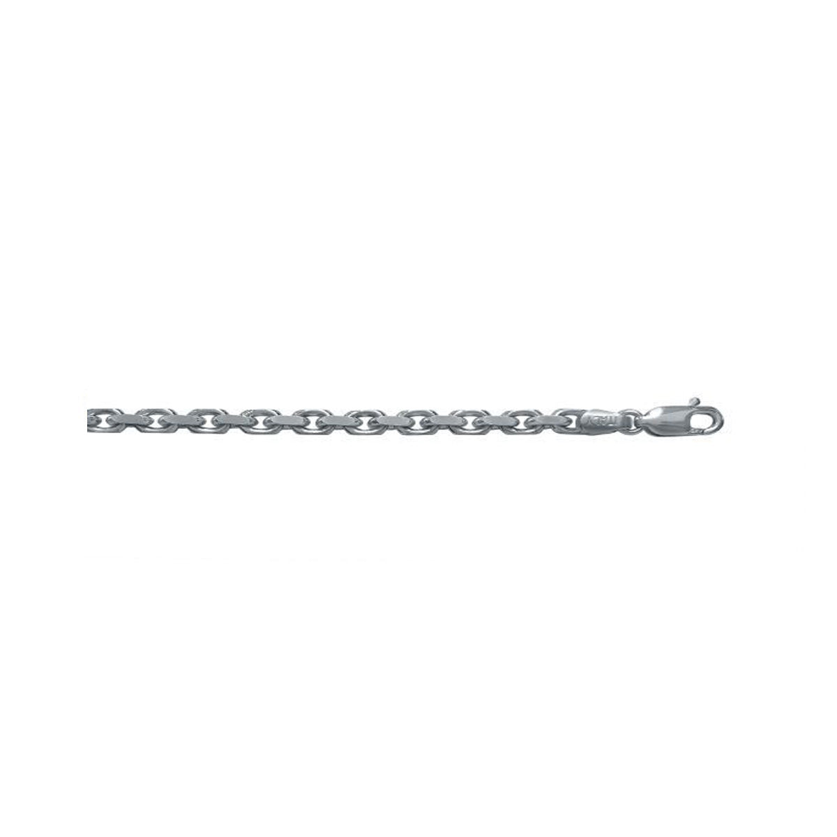 CCBL04, Gold Chain, Oval Cable, White Gold