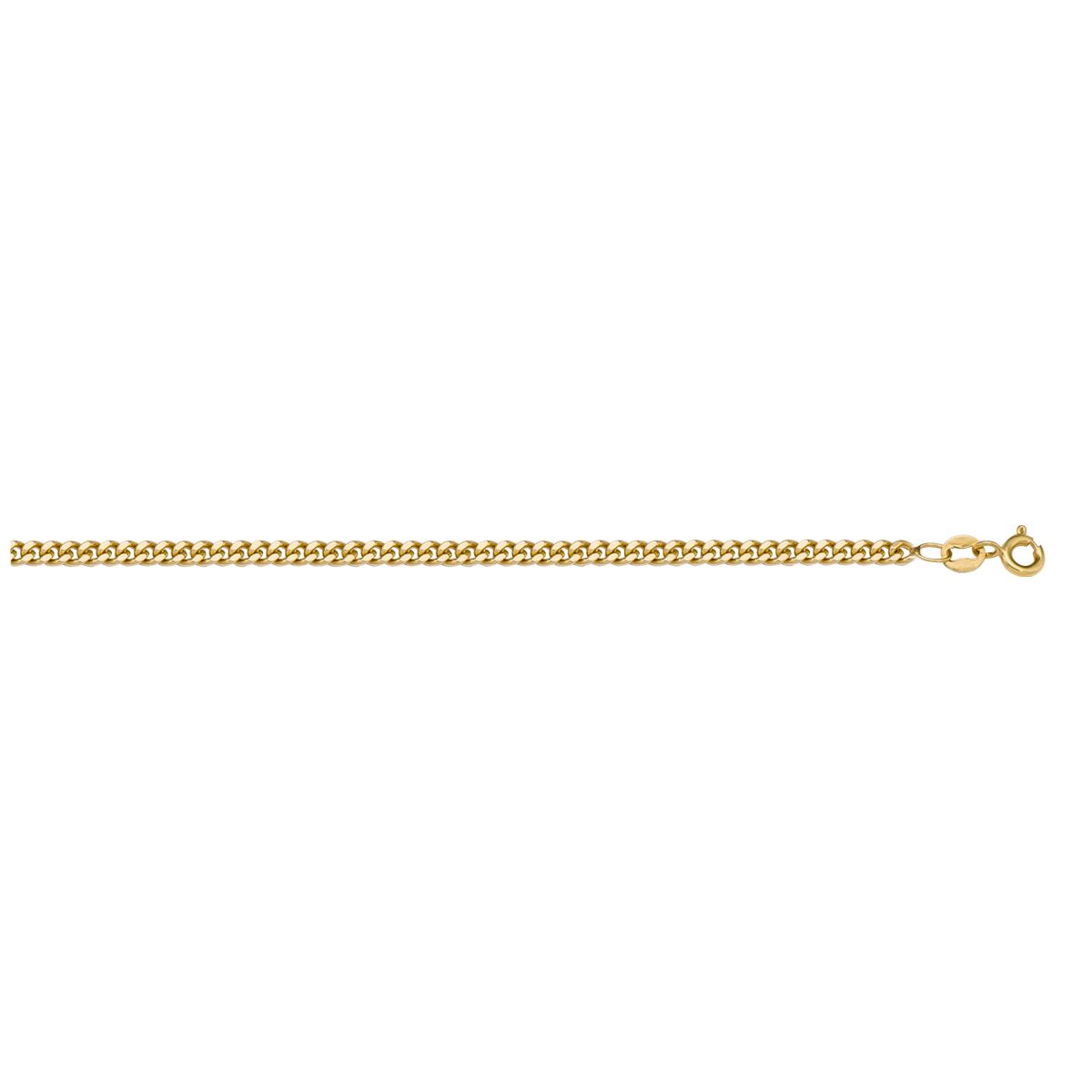 CCRB01, Gold Chain, Curb, Yellow Gold, 1.0 to 1.8 mm