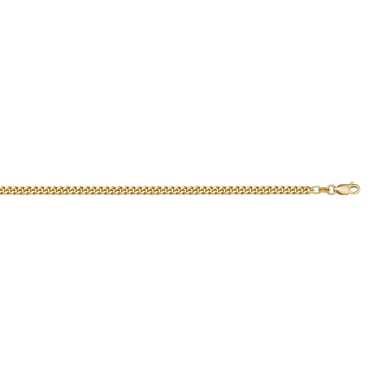 CCRB01, Gold Chain, Curb, Yellow Gold, 1.0 to 1.8 mm
