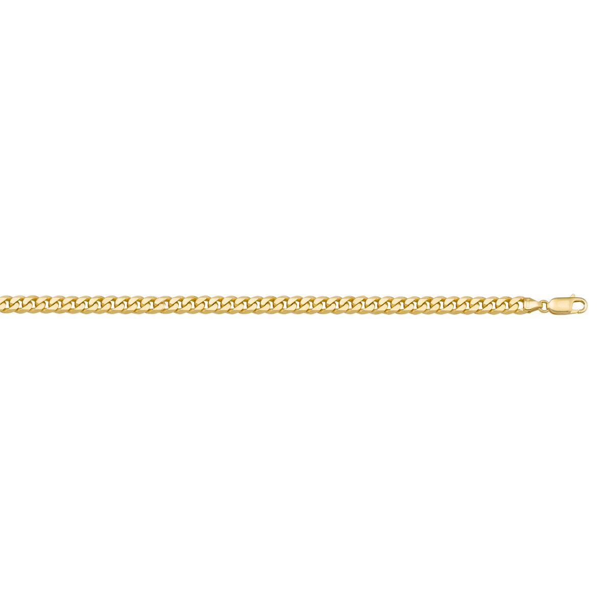 CCRB02, Gold Chain, Flat Beveled Curb, Yellow Gold
