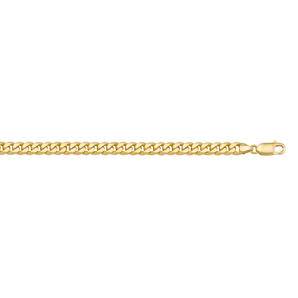 CCRB02, Gold Chain, Flat Beveled Curb, Yellow Gold