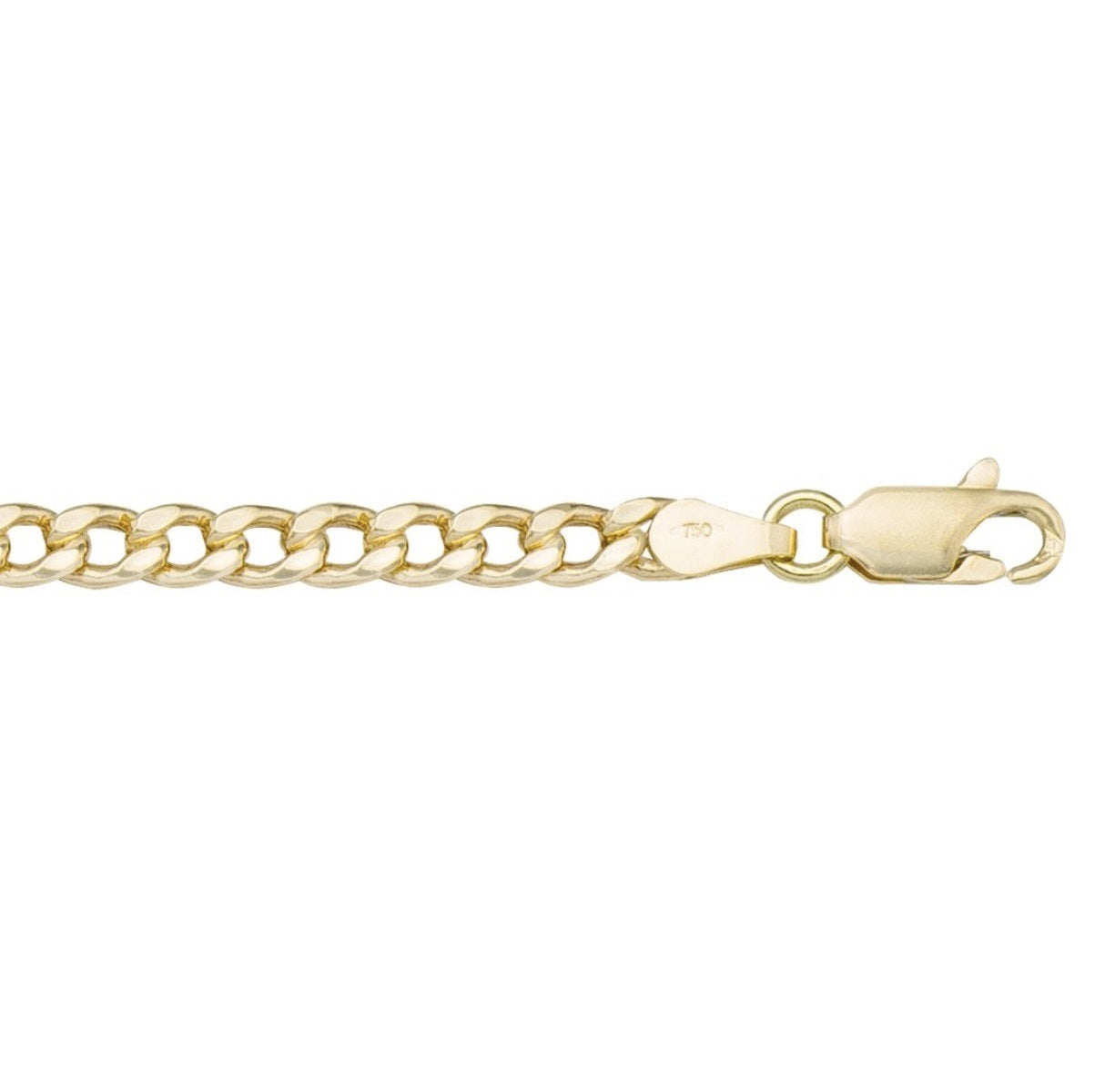 CCRB03, Gold Bracelet, Hollow Curb, Yellow Gold