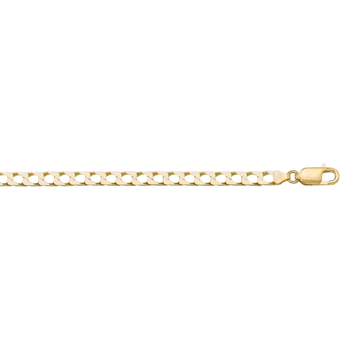 CCRB05, Gold Bracelet, Squared Curb, Yellow Gold