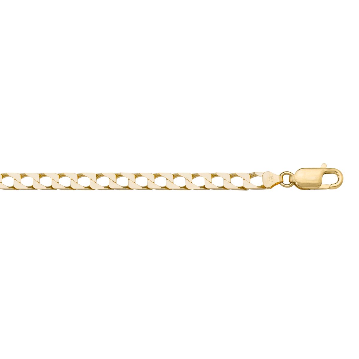 CCRB05, Gold Bracelet, Squared Curb, Yellow Gold