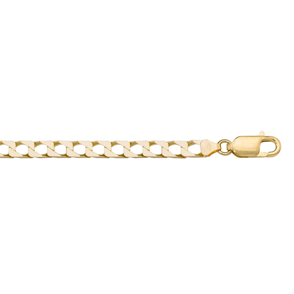 CCRB05, Gold Bracelet, Squared Curb, Yellow Gold