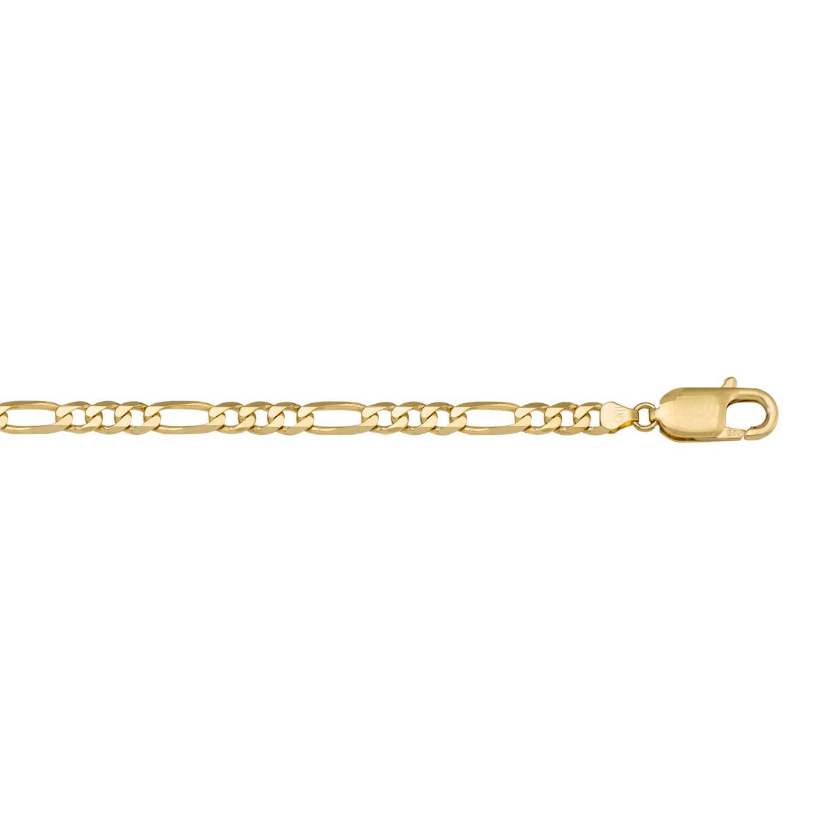 CFIG02, Gold Bracelet, Hollow Figaro, Yellow Gold