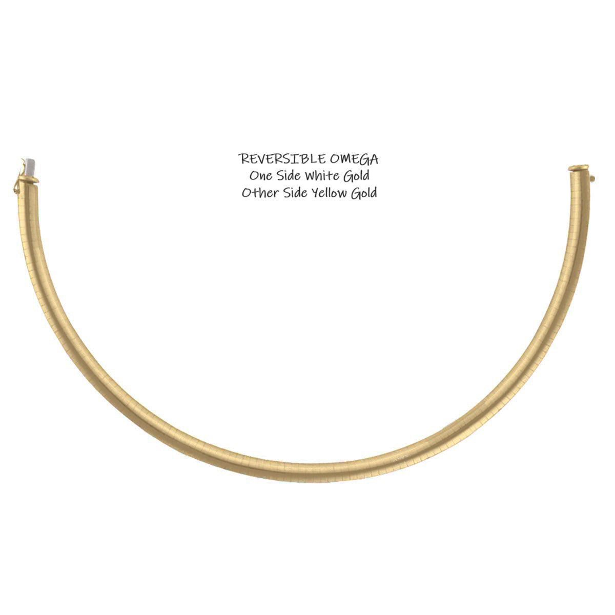 COMG02, Gold Omega Necklace, Two Tone