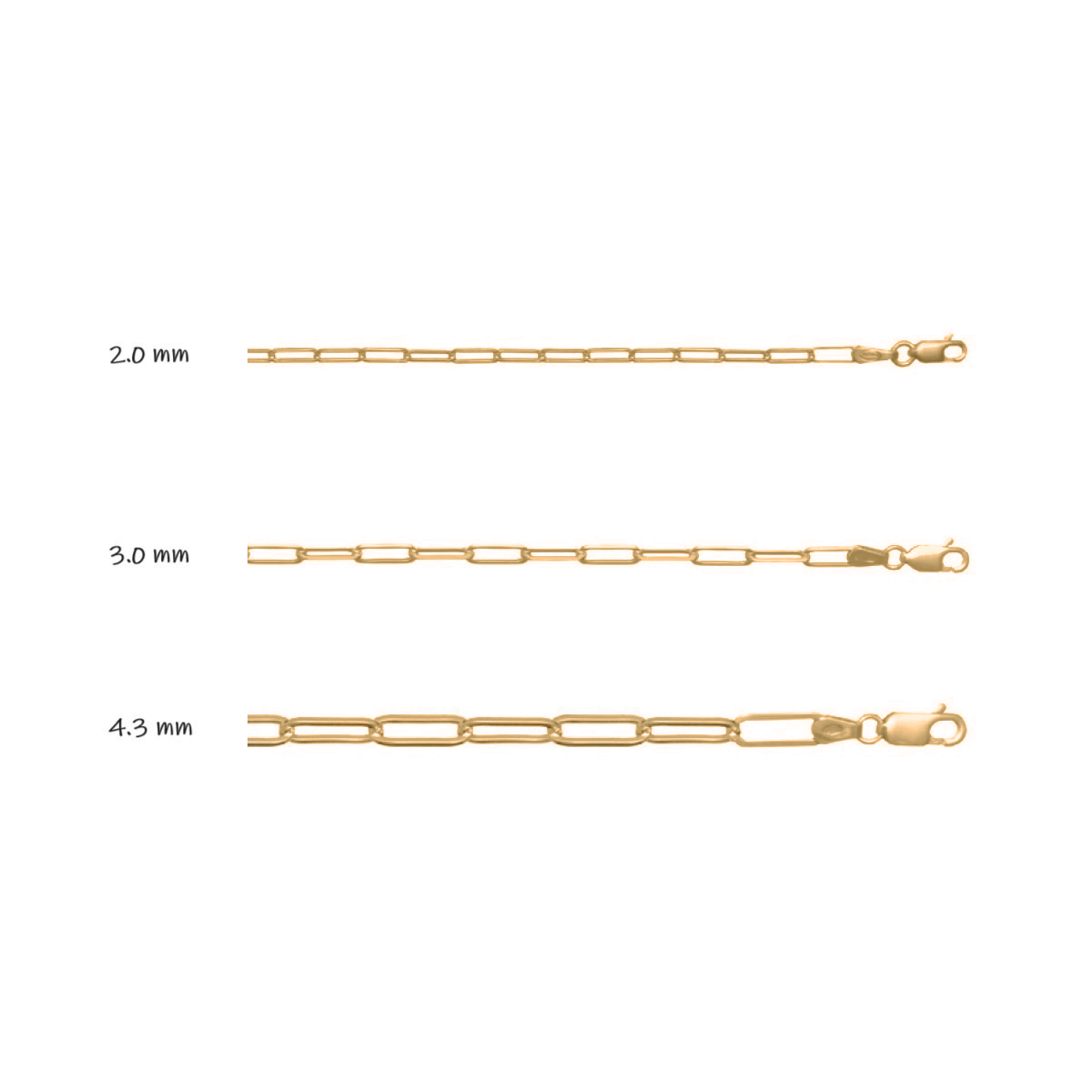 CPCLP01, Gold Chain, Paper Clip, Yellow Gold