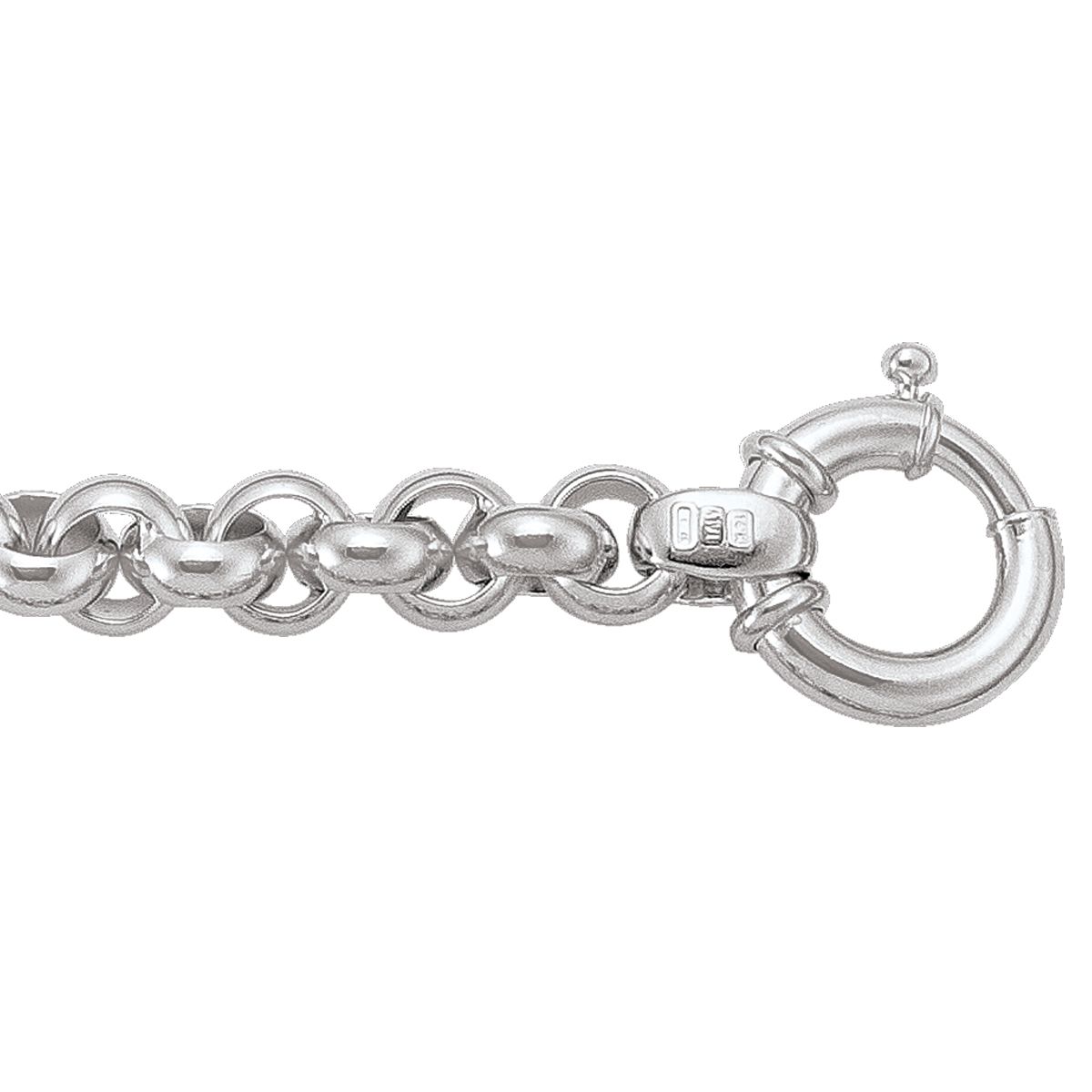 CROL01, Gold Bracelet, Hollow Rolo, White Gold