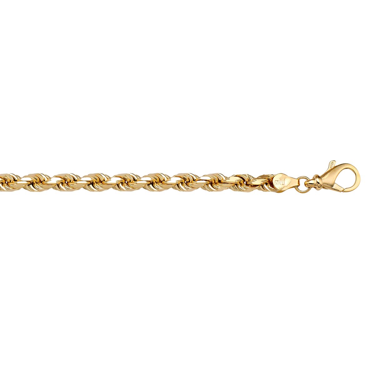 CROP02, Gold Bracelet, Diamond Cut Rope, Yellow Gold