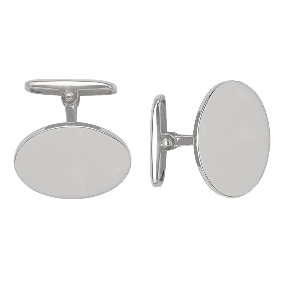 CUF0101, Gold Cufflinks, Oval, Engravable