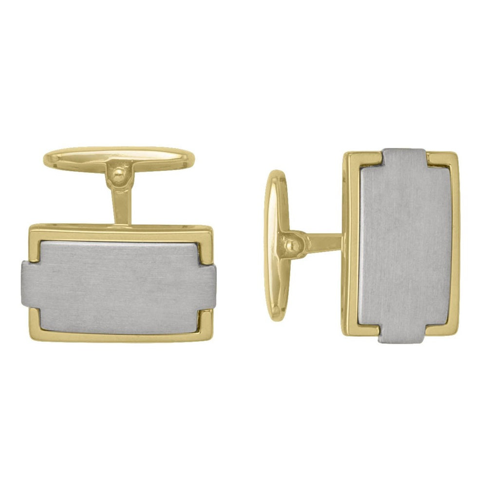 CUF0109, Gold Cufflinks, Rectangular, Engravable