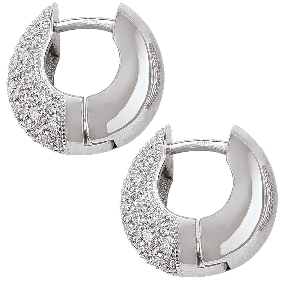 DCH0102, Gold Diamond Earrings, Huggies