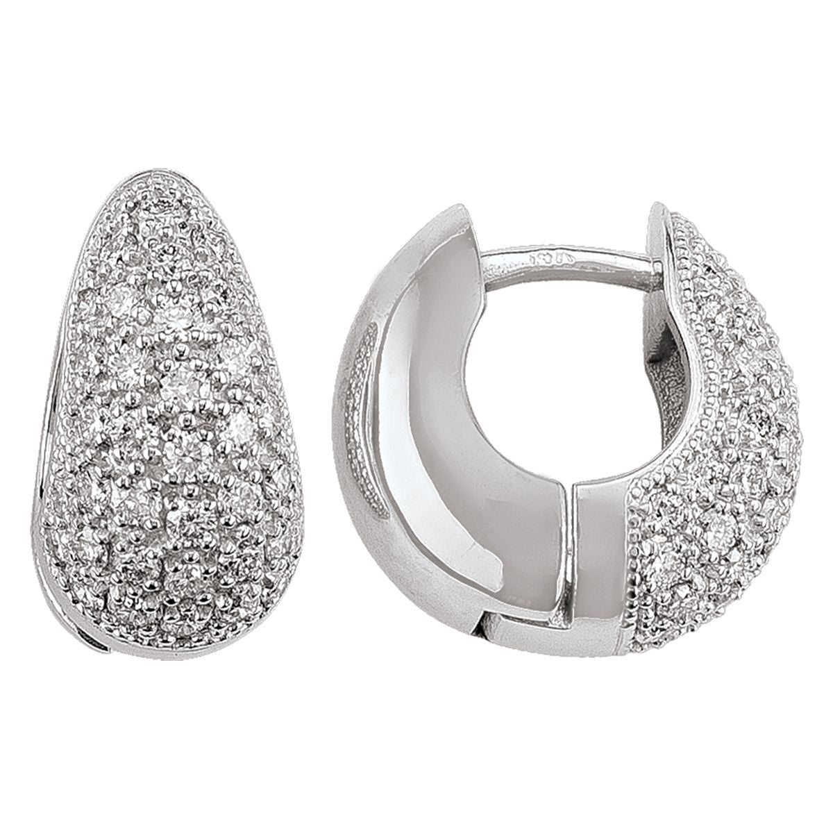 DCH0102, Gold Diamond Earrings, Huggies