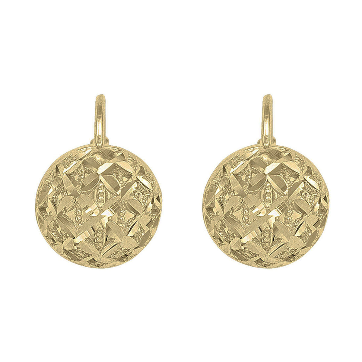 ED0101, Gold Earrings, Ball, French Back