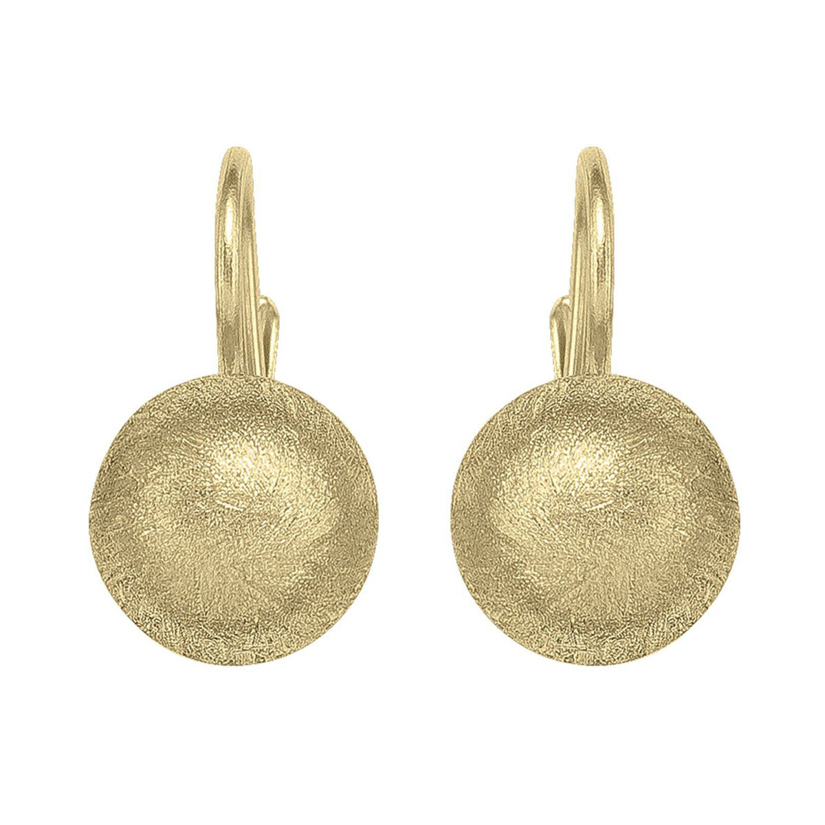 ED0102, Gold Earrings, Ball, French Back