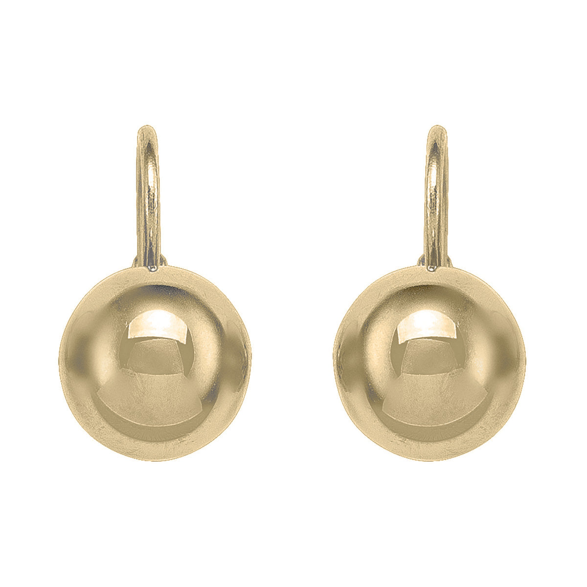 ED0103, Gold Earrings, Ball, French Back