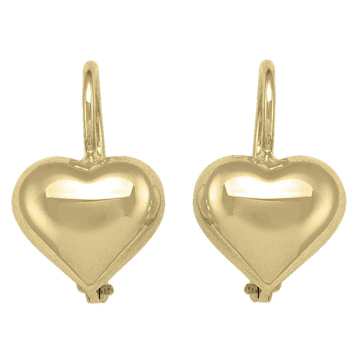 ED0104, Gold Earrings, Heart, French Back