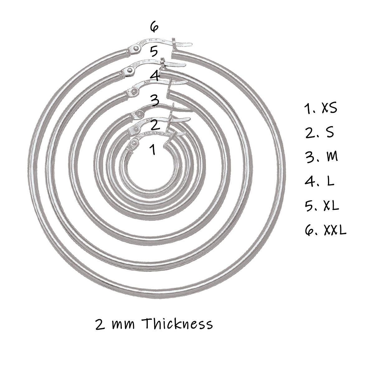EH0101, Gold Earrings, Hoops, 2 mm Tubing