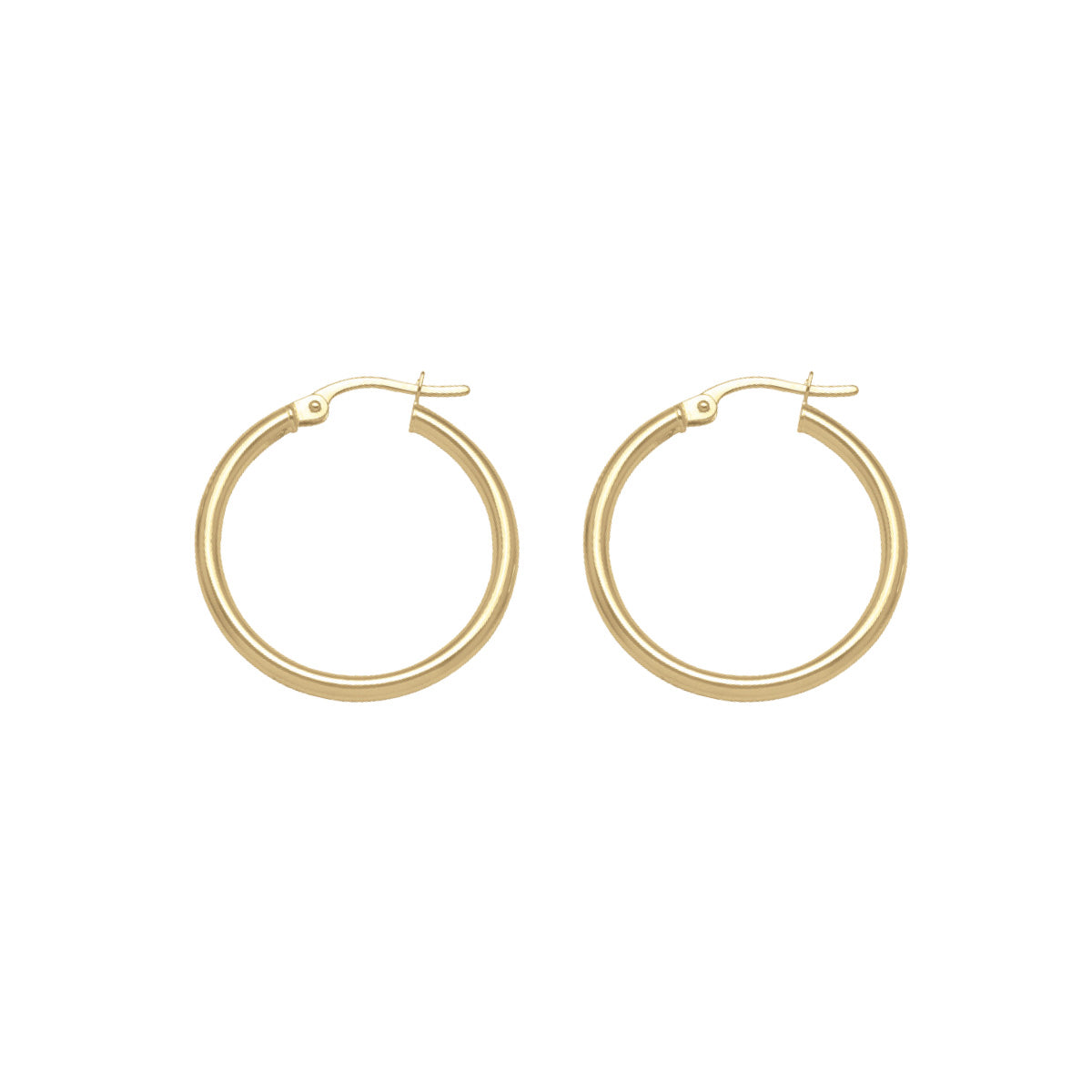 EH0101, Gold Earrings, Hoops, 2 mm Tubing