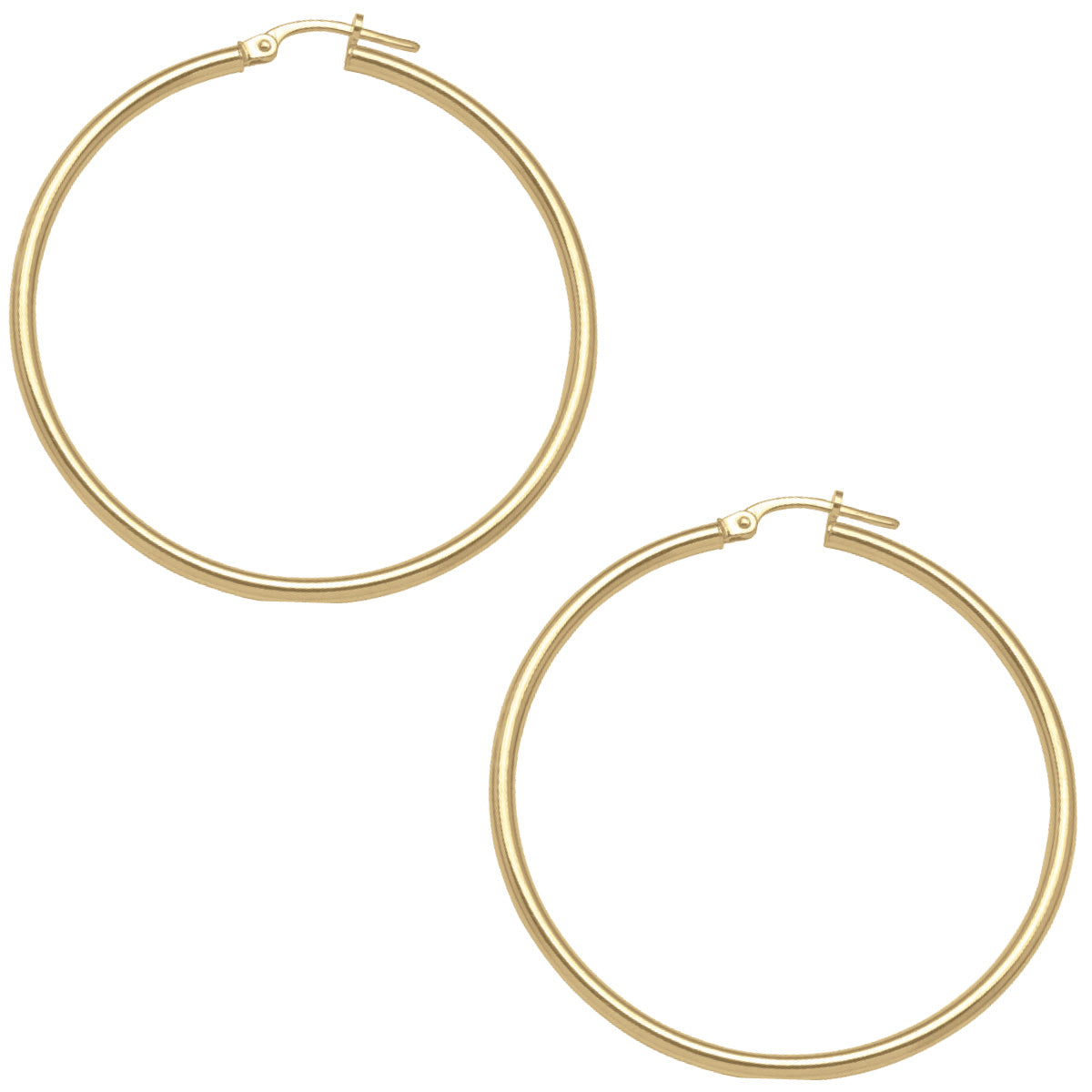 EH0101, Gold Earrings, Hoops, 2 mm Tubing