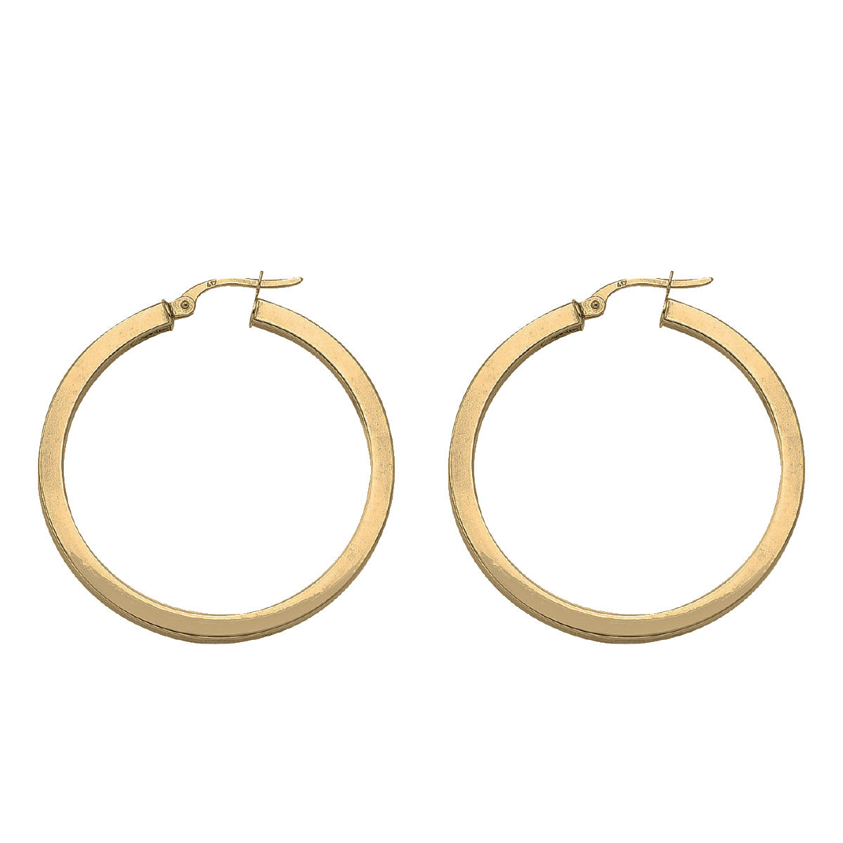 EH0102, Gold Earrings, Hoops, 2.5 mm Tubing