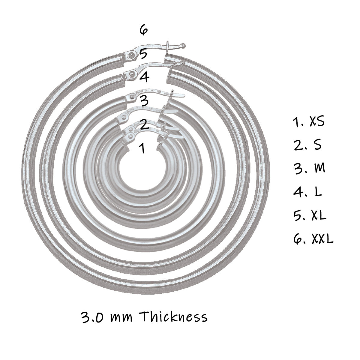 EH0103, Gold Earrings, Hoops, 3 mm Tubing
