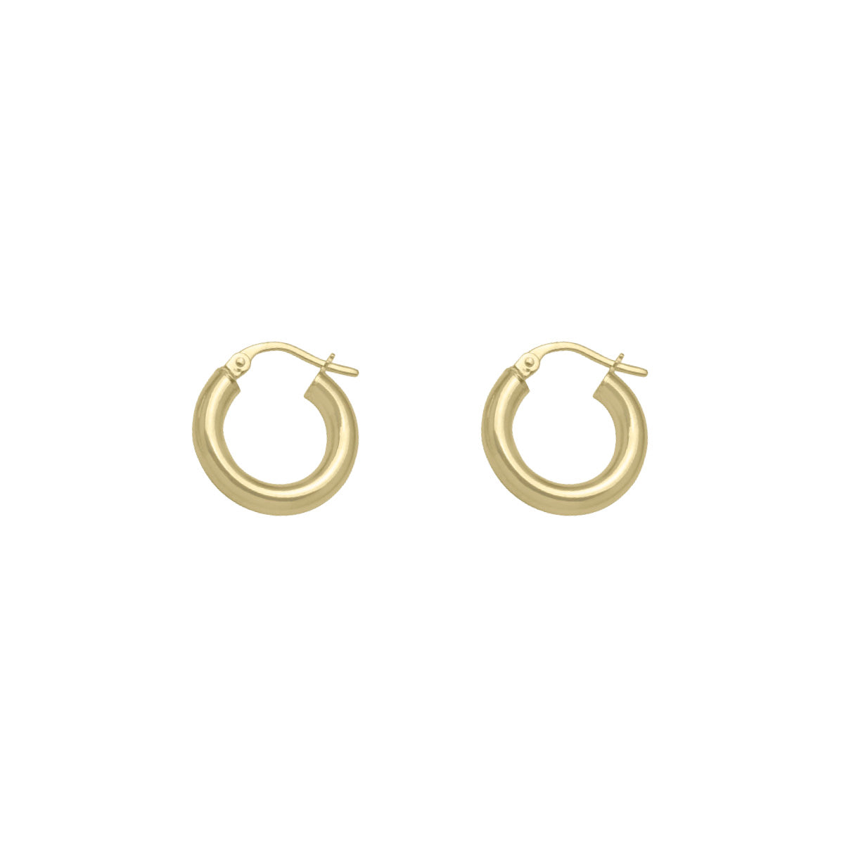 EH0103, Gold Earrings, Hoops, 3 mm Tubing